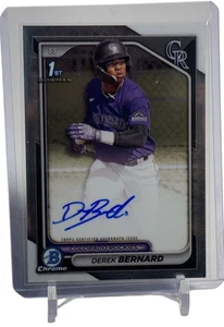 2024 Bowman Chrome Derek Bernard Auto 1st Rookie RC Card #CPA-DB Rockies - Bild 1 von 5