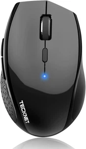 Bluetooth Wireless Mouse 4800 DPI with 6 Adjustable DPI 6 Buttons Black New - Picture 1 of 12