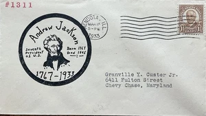 Andrew Jackson 1767 - 1933 Birthday Cover Mendota Illinois - Picture 1 of 1