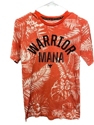 Under Armour Project Rock "Warrior Mana" Floral Heatgear T Shirt.  Size Small Foto 1 de 4