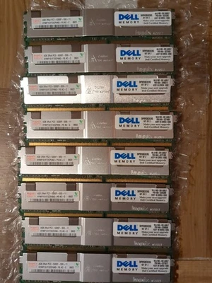 32 Gb 8x4 Gb Dell R823G 4GB PC2 5300F 2Rx4 667MHZ Server Memory Module 4z - Image 1 of 2