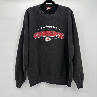 Kansas City Chiefs NFL Fútbol De Colección Años 90 Desteñida AFC Oeste Sudadera Negra 2XL Foto 1 de 4