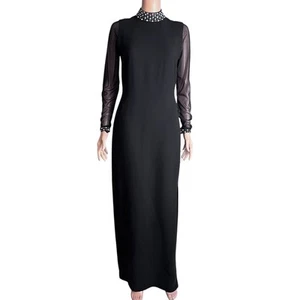 Chetta B Evening NWT Rhinestone Tube Bead Formal Maxi Dress Cocktail Ball Glam 6 - Picture 1 of 8