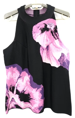 WHITE HOUSE BLACK MARKET Women's Rayon Halter Tank Top Floral Multicolor Size XL - Image 1 of 4