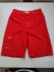 OP Boys Swim Trunks Board Shorts Red Size  XXL 18 - Picture 1 of 6
