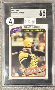 1980 Topps Dave Parker #310 Legend Graded SGC 6 Pirates Reds Athletics - Foto 1 di 2