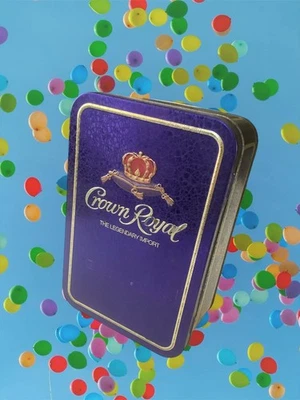 Crown Royal The Legendary Import Hinged Tin Box and 2 flannel bags - Image 1 of 4