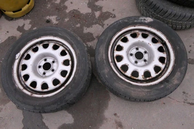 2x VW Passat 35i 3A Winterreifen M+S 195/55 R15 85H Reifen 6jx15H2 ET35 #5-5,5mm - Bild 1 von 2