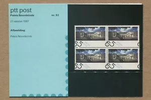 Estampillas postales de Países Bajos 1987 MNH. Palacio Noordeinde, BLOQUE 4x65c - Imagen 1 de 2