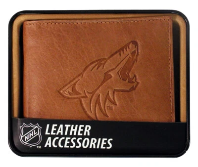 Arizona Coyotes NHL Embossed Brown Leather Bifold Wallet - Image 1 of 4