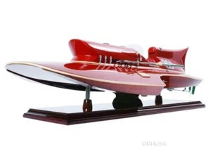 Arno Ferrari Hydroplane Wooden Power Speedboat Racing Model 23.5" New - Picture 1 of 11