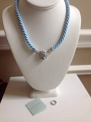 Juego de 3 collar Judith Ripka plata esterlina topacio azul 18" Foto 1 de 4