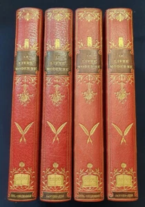 Le Livre Moderne. Somptueuse reliure Pétrus Ruban - 4 volumes O. Uzanne 1890 - Picture 1 of 24