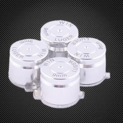 PS4 Controller Silver Bullet Buttons Aluminium Metall Metall Mod Kit - Bild 1 von 2