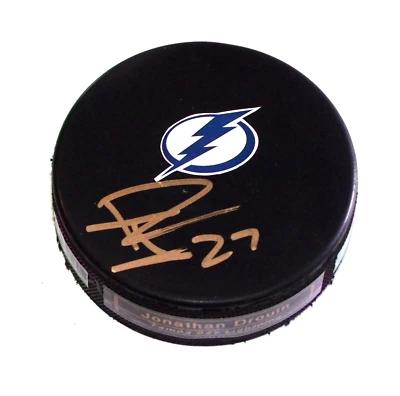 Jonathan Drouin Tampa Bay Lightning Autographed Hockey Puck  A3453 Foto 1 de 2