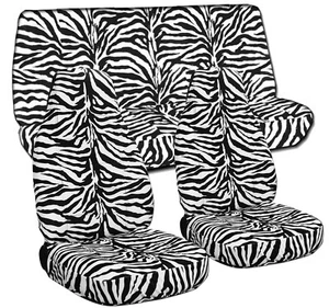 Designcovers Seat Covers Front & Rear Fit 87-95 Wrangler / White Zebra - Picture 1 of 1