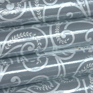 4 Rolls Grey Silver Floral Wallpaper Glitter Metallic Shimmer Textured Feature - Picture 1 of 8