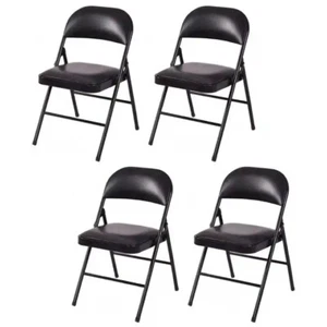 BLACK FOLDING CHAIR FOLDABLE COMPUTER PARTY Meeting Room Home Office CHAIRS - Picture 1 of 14