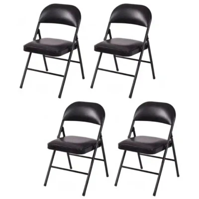 BLACK FOLDING CHAIR FOLDABLE COMPUTER PARTY Meeting Room Home Office CHAIRS