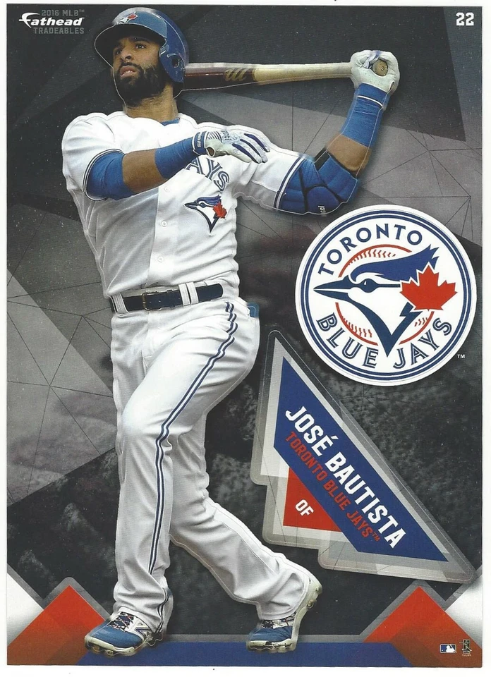 JOSE BAUTISTA FATHEAD INTERCAMBIABLES TORONTO BLUE JAYS CALCOMANÍA DE PARED EXTRAÍBLE 2016 #22 Foto 1 de 3