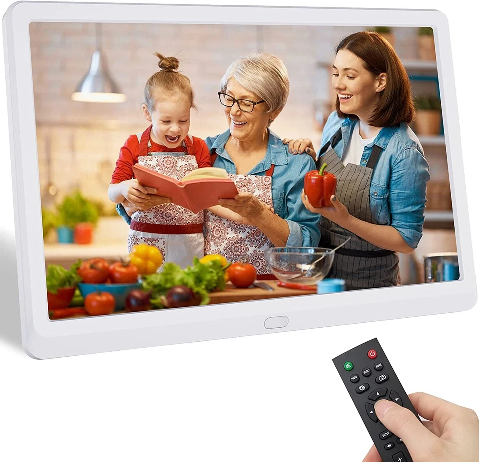 Cornice Digitale USB con SD e Telecomando Cornice Multimediale HD per Foto Video - Immagine 1 di 4