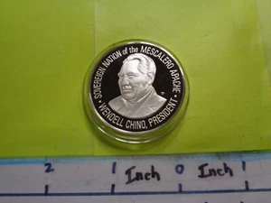 MESCALERO APACHE TRIBE AMERICAN INDIAN 1973 SOVEREIGN NATION 999 SILVER COIN #A - Picture 1 of 3