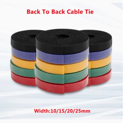 Width:10/15/20/25mm 6 Color Roll Double Sided,Back To Back Cable Tie 5/50 Meter - Image 1 of 4