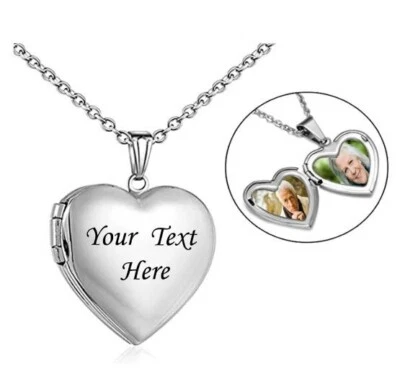 Collana girocollo personalizzata  forma cuore  unisex con incisione piu  foto !! - Immagine 1 di 4