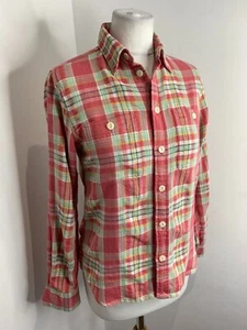 Polo Ralph Lauren madras check shirt blouse XS VGC plaid thick woven cotton - Picture 1 of 9