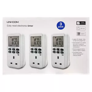 UNI-COM Remote Control Sockets with Large LCD Display 3 Pack - Picture 1 of 1