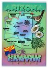 Postcard Greetings from Arizona AZ - Grand Canyon State - map fun facts M7
