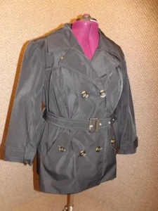 Relativity NEW Womens Plus 2X Jet Black Short Length Trench Spy Spring Jacket - Picture 1 of 8