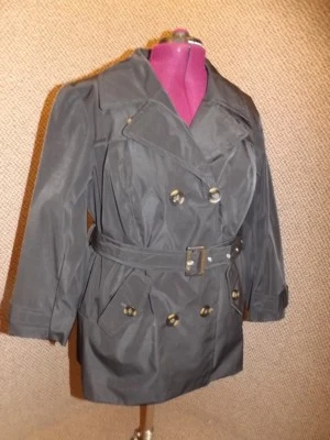 Relativity NEW Womens Plus 2X Jet Black Short Length Trench Spy Spring Jacket - Image 1 of 4