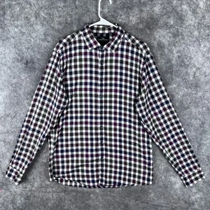 Rodd & Gunn Shirt Mens Large Purple White Blue Plaid Long Sleeve Button Up - Picture 1 of 13
