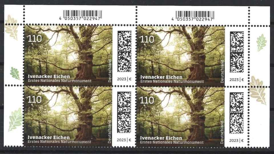 Germany 2023 Historical Trees National Monuments Nature Block of Four MNH - Image 1 of 1