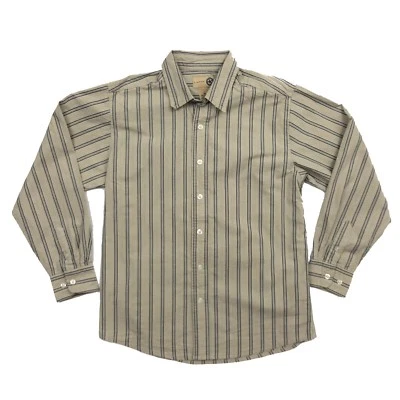 Camisa listrada de algodão tamanho médio masculina J. cáqui com botões - Imagem 1 de 3