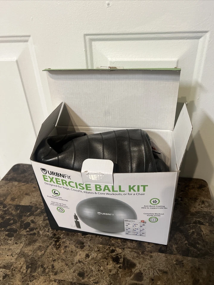 URBNFit 55cm Exercise Ball for Fitness Balance and Yoga Anti Burst W/o Hand Pump