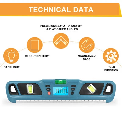 Digital Protractor Angle Finder Inclinometer Electronic Level W/Magnets Level