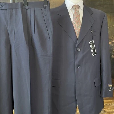 NUEVO CON ETIQUETAS DE COLECCIÓN Traje Jean-Paul Germain 44L 2 Piezas Negro Super 90 Lana 3 Botones Foto 1 de 4