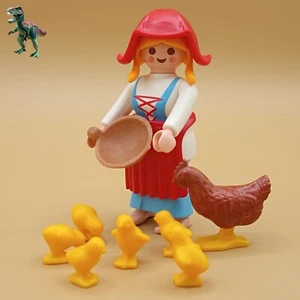 Playmobil Figur Frau Mittelalter-Bäuerin-Bauernhof-Landhaus-Bäuerin-Hühner - Bild 1 von 2