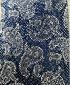 JOSEPH A BANK 1905 - Silk Paisley Patterned Neck Tie - NAVY BLUE & SILVER - Picture 1 of 6