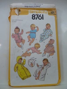 Simplicity Newborn Layette Pattern 8761 from 1977 - Picture 1 of 2