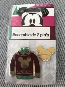 Disney Ensemble De Pin Set of 2  Sweater And Mickey Head Brand New - Picture 1 of 4