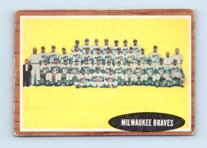1961 Topps #158 Braves Team Card Team Card Hank Aaron Low Grade - Picture 1 of 2