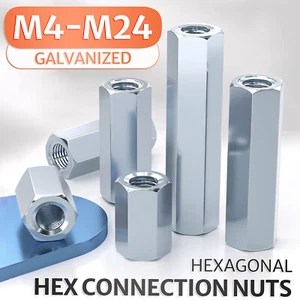 Tuercas de conexión hexagonales altas Conector hexagonal Barra de conexión Perno Tuerca larga Zinc - Imagen 1 de 64