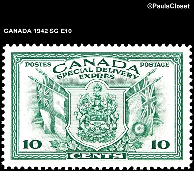 CANADA 1942 SC E10 COA CANADA GREEN 10¢ MNH OG XF - Image 1 of 2