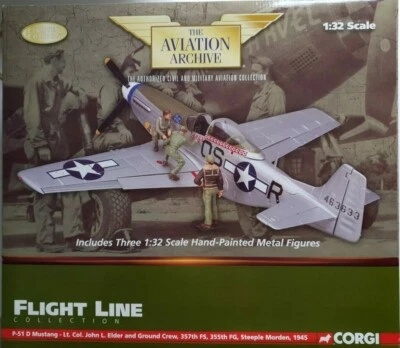 Corgi Aviation Flight Line P-51D Mustang Lt. John L. Elder & Ground Crew US34407 - Image 1 of 2