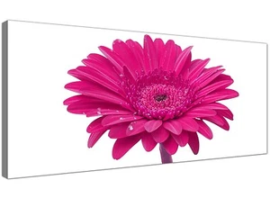 Pink Modern Canvas Picture of Gerbera Flower  - 120cm x 50cm - 1099 - Picture 1 of 4