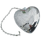 Silver Heart-Shaped Disco Ball With Chain For Christmas & Family Party