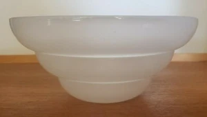 Kosta Boda Frosted White Glass Small Serving Bowl Stacked Rimmed Pattern Unknown - Picture 1 of 6